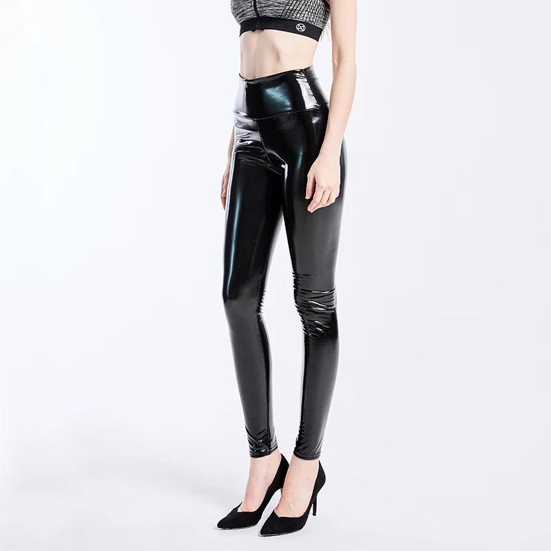 Flashy Faux Leather Shiny Leggings (Womens) Flashy Hip Hop Drip