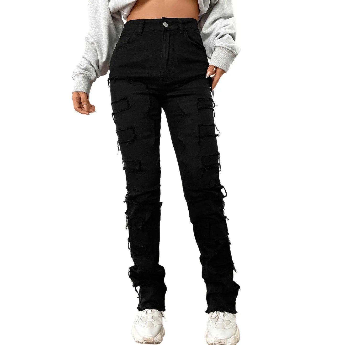 Go Off - Ripped Stretch High Waist Jeans (Women)