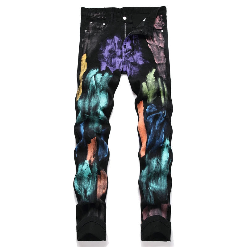 Picasso - Black Painted Design Premium Jeans (Mens)