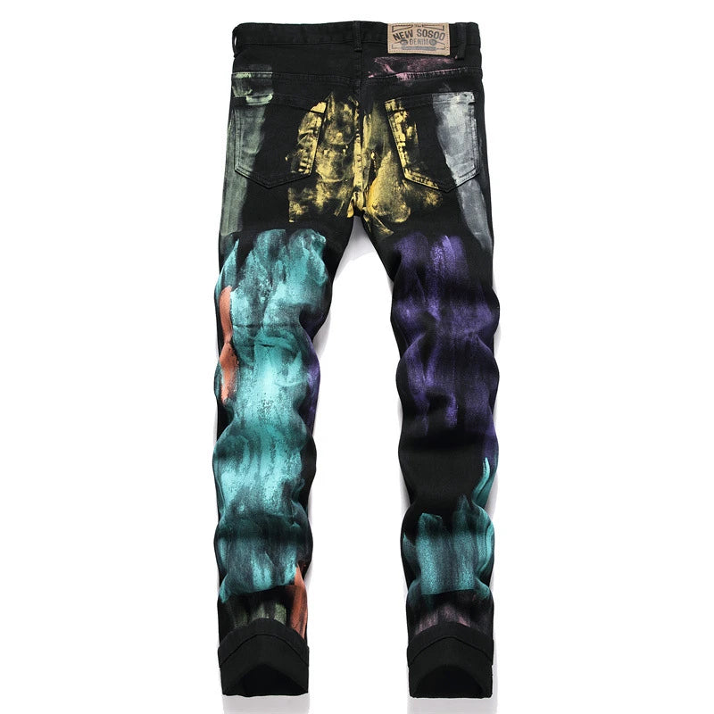 Picasso - Black Painted Design Premium Jeans (Mens)