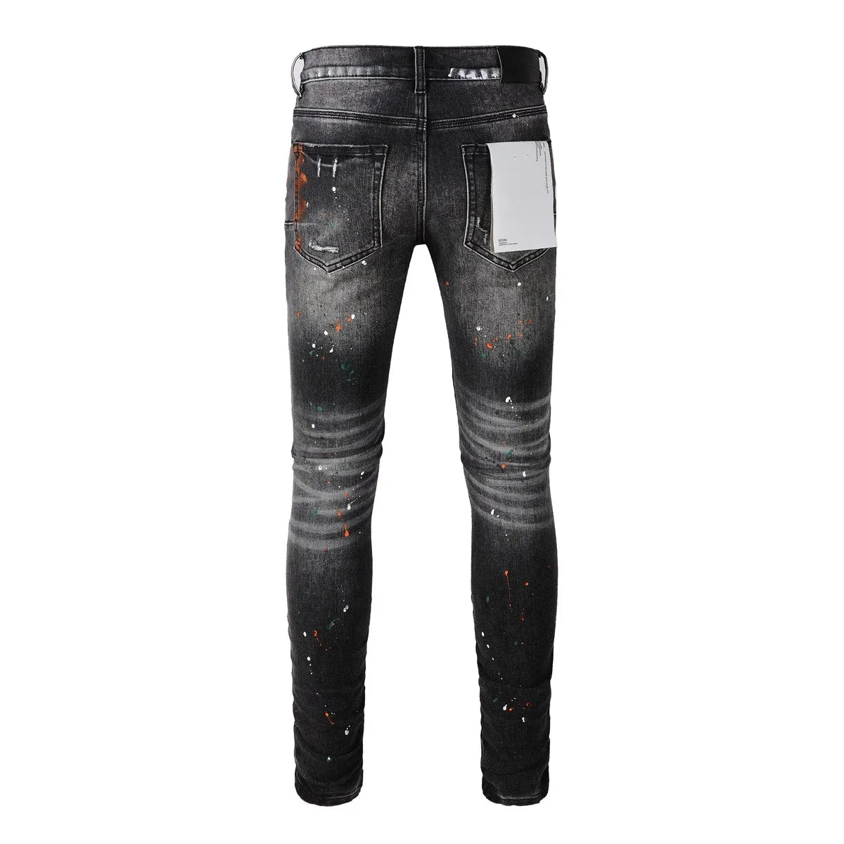 Big Dawg - Black Faded Distressed Premium Jeans w/ Rips and Paint Splatter (Mens)