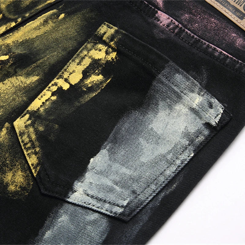 Picasso - Black Painted Design Premium Jeans (Mens)