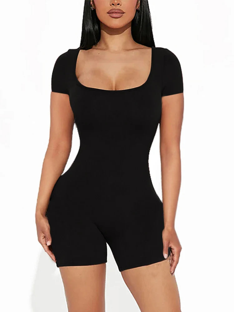 One Love - Tight Short Sleeve Bodycon Jumpsuit (Womens)