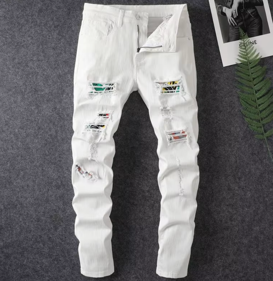 Blanco - White Ripped Skinny Premium Jeans (Mens)