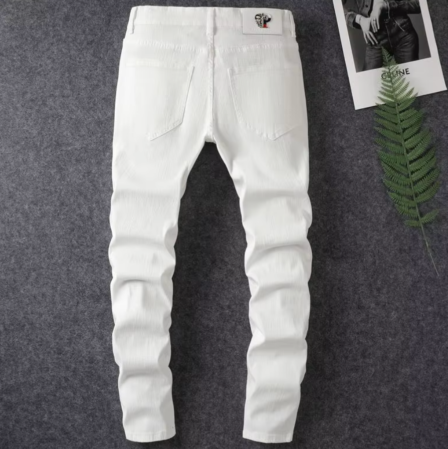 Blanco - White Ripped Skinny Premium Jeans (Mens)