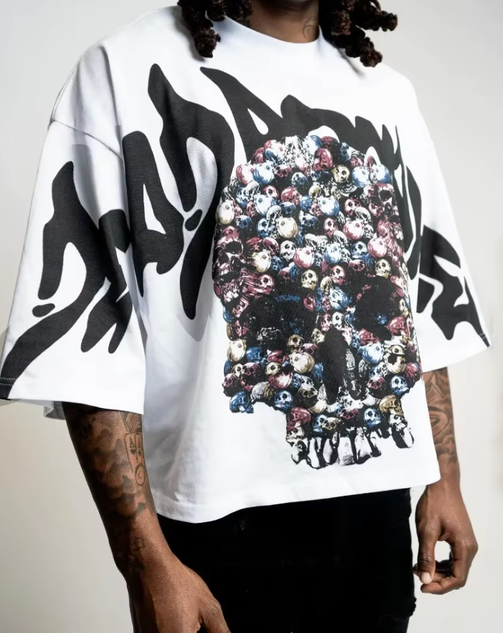 Skullz - T-Shirt Oversized Crop Top Elevated Streetwear (Mens)