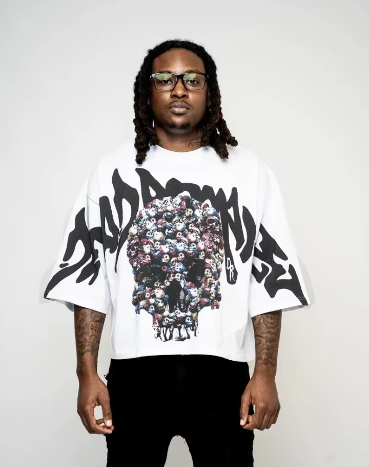 Skullz - T-Shirt Oversized Crop Top Elevated Streetwear (Mens)