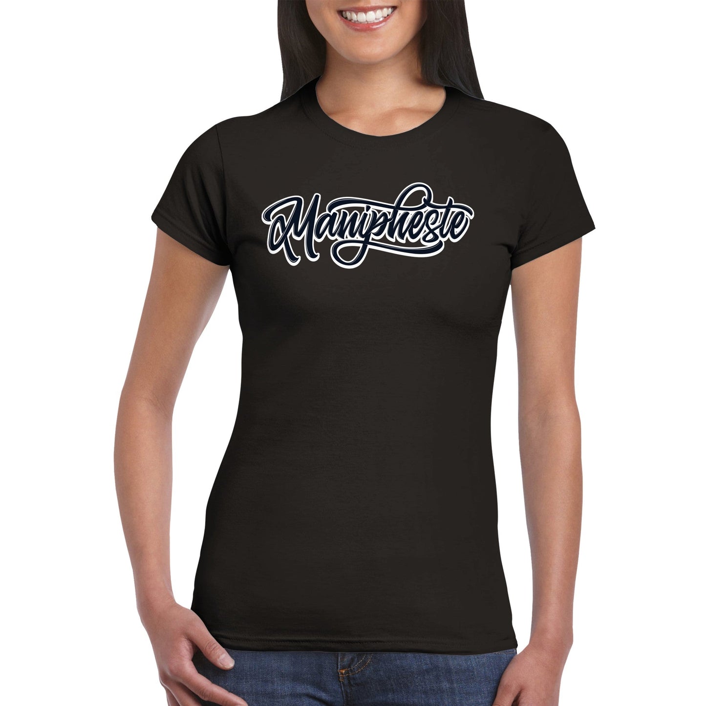 Manipheste Black Logo T-Shirt (Womens) - Manipheste